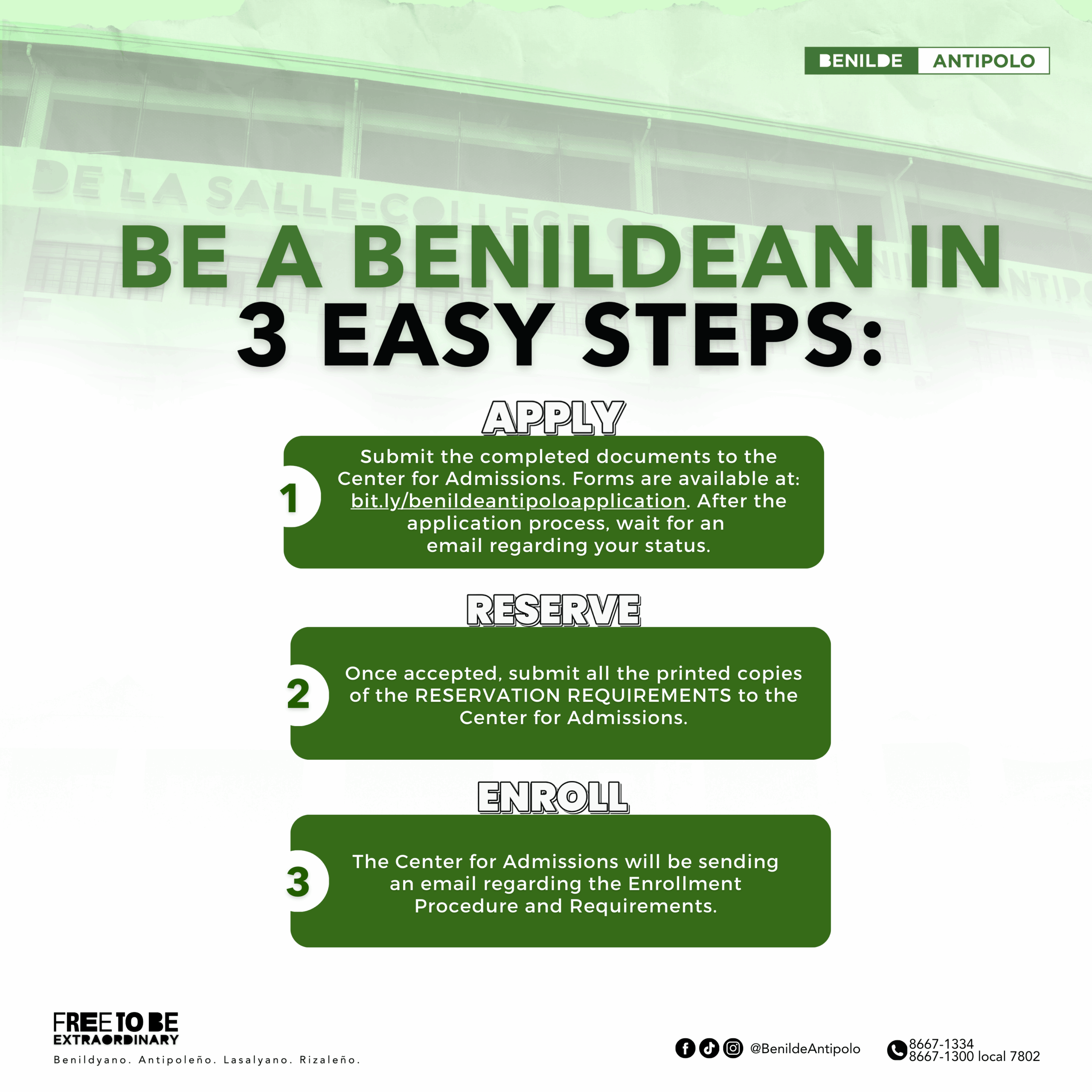 Benilde Antipolo Application Procedure