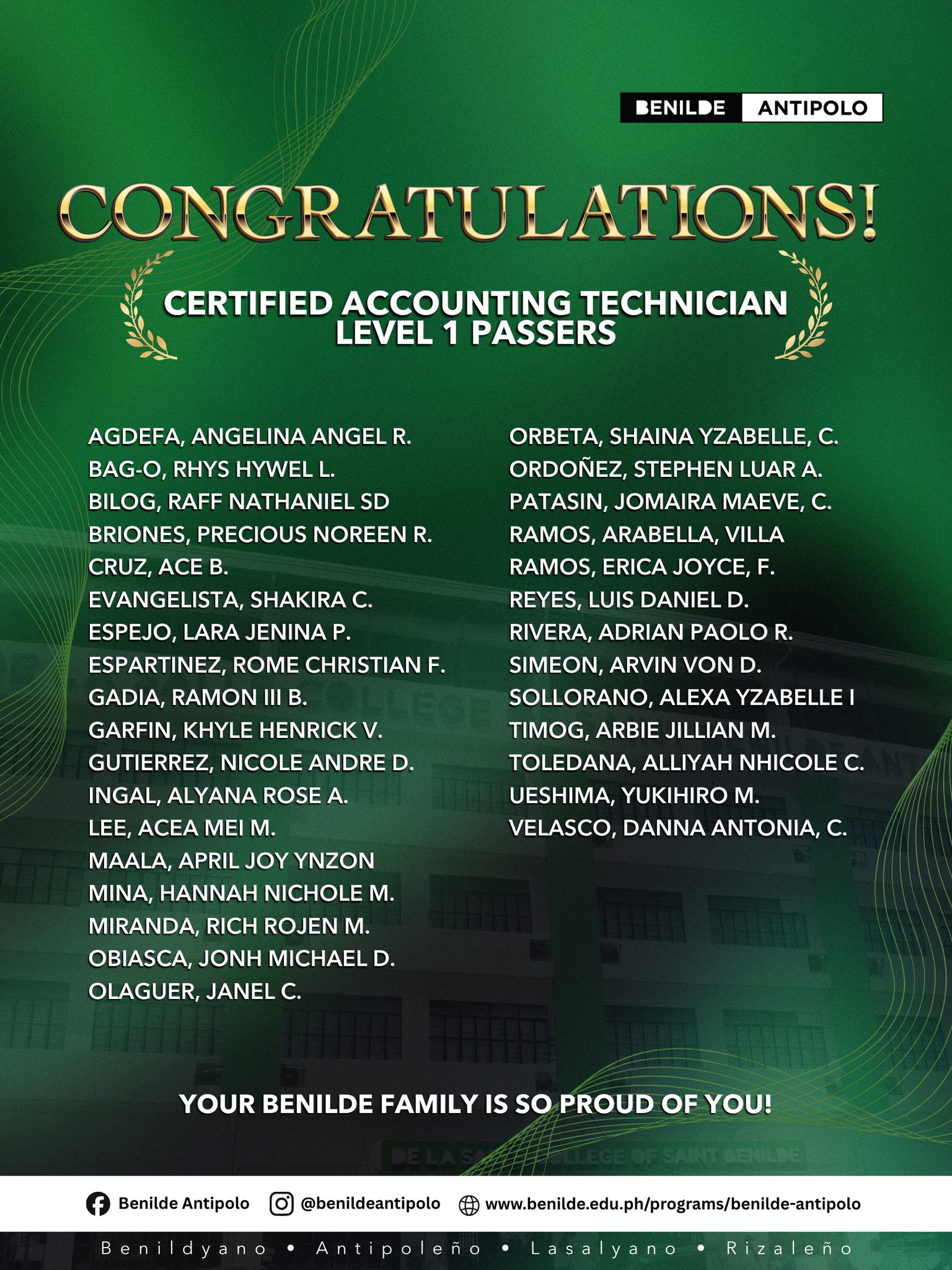 Perspective January 2026 Benilde Antipolo NIAT Accountancy 2